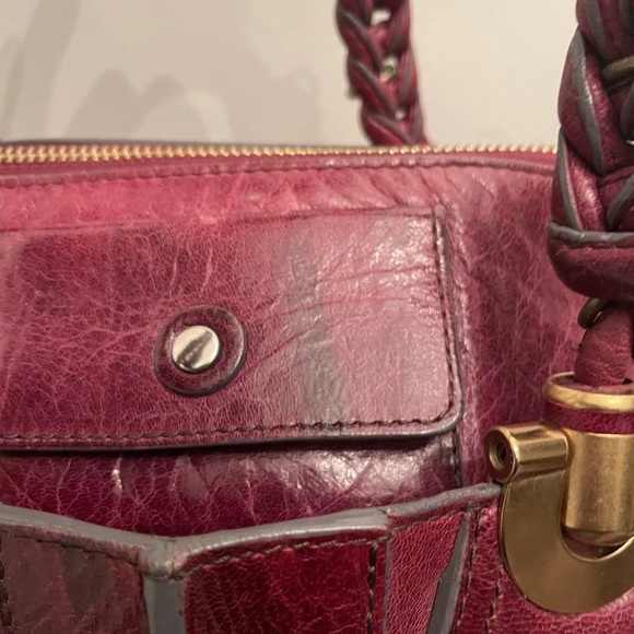 CHLOE Plum Lambskin Leather Heloise Large Satchel Bag - Picture 2 of 10
